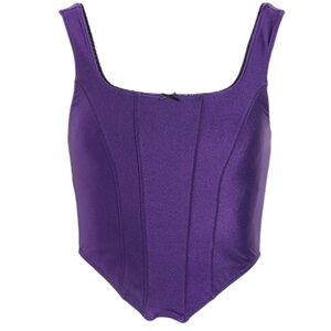 Frankie’s Bikinis Purple Corset Top Womens Size XS Victoria Shine Crop Top